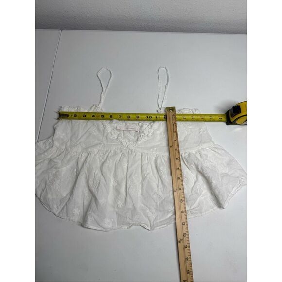Zara Women’s Bohemian Bodydoll Cotton Embroidered Top Size L Spaghetti Straps - Picture 4 of 11